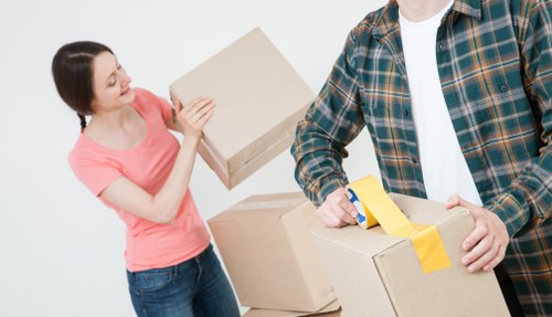 Household items carefully packed in sturdy boxes for a Marylebone move