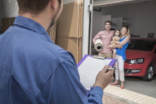 Same day removals checklist and packed household items ready for collection