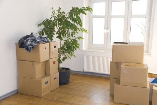 Movers coordinating a central London office relocation