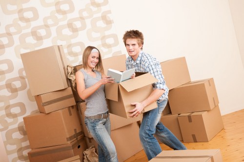 Local packing team preparing items for a central London move