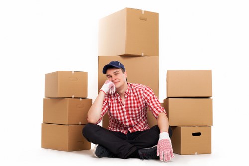 Local movers handling boxes near Marylebone apartments